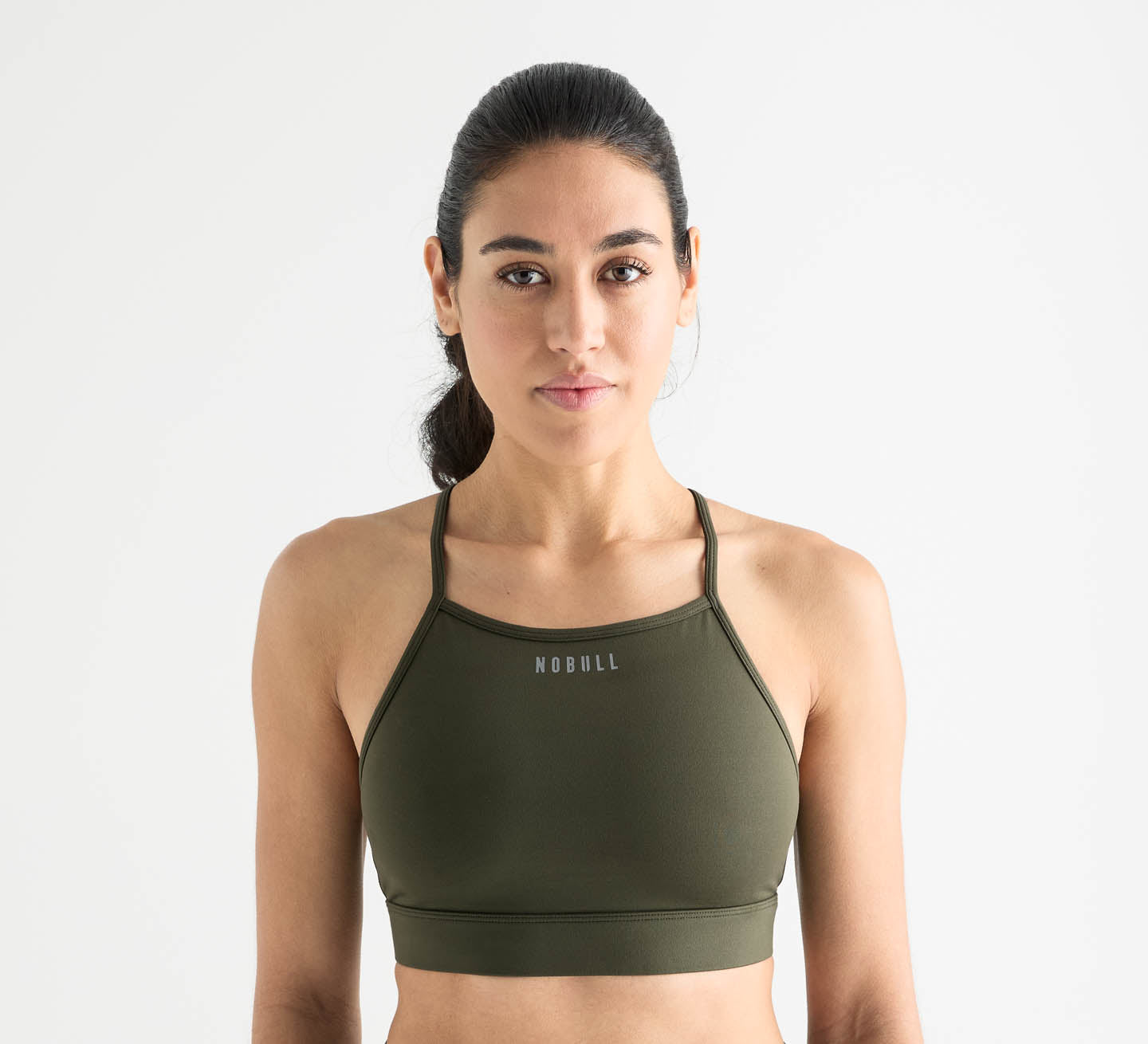 The North Face Training Tech medium support sports bra in grey