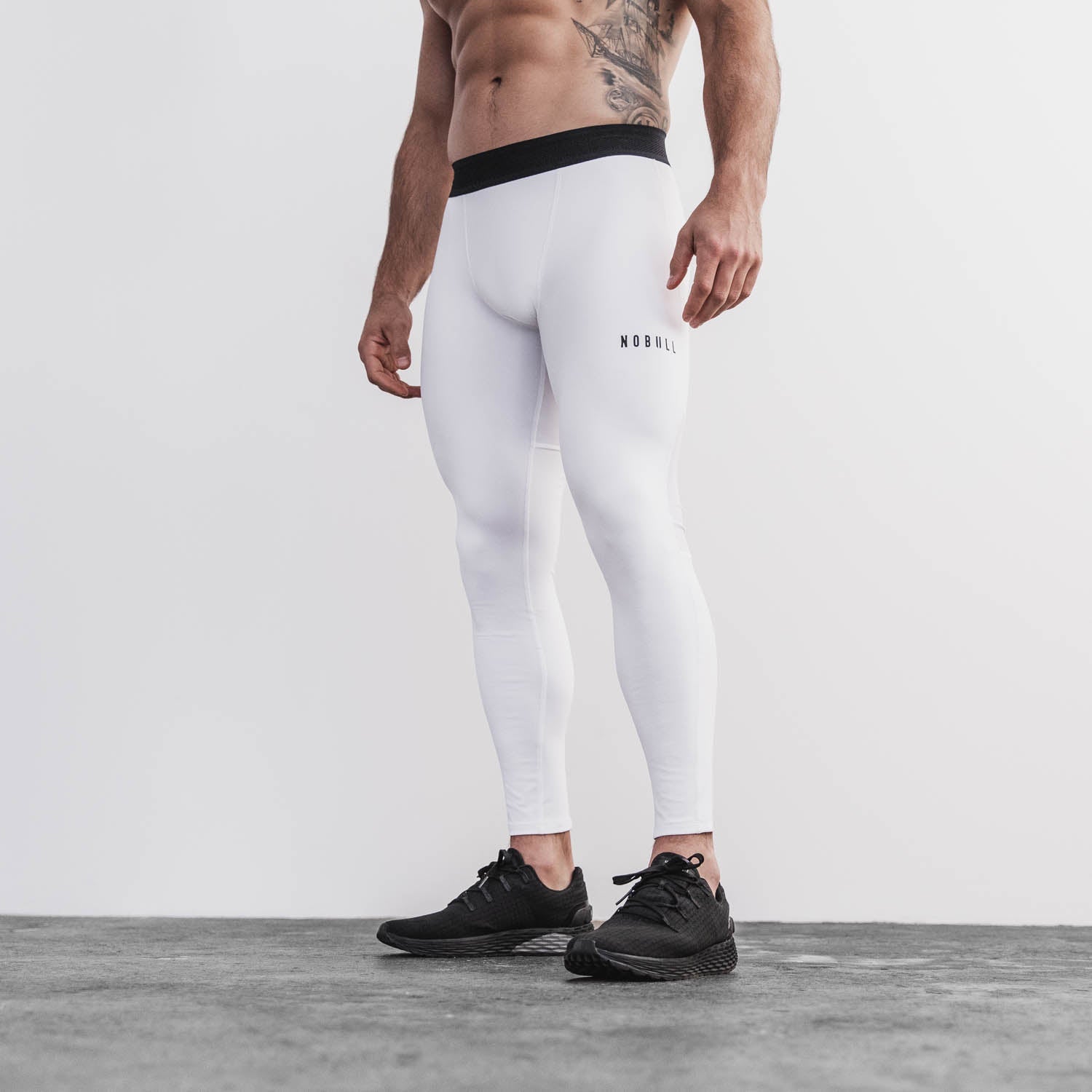 MEN'S MIDWEIGHT COMPRESSION TIGHT 27 | WHITE | NOBULL