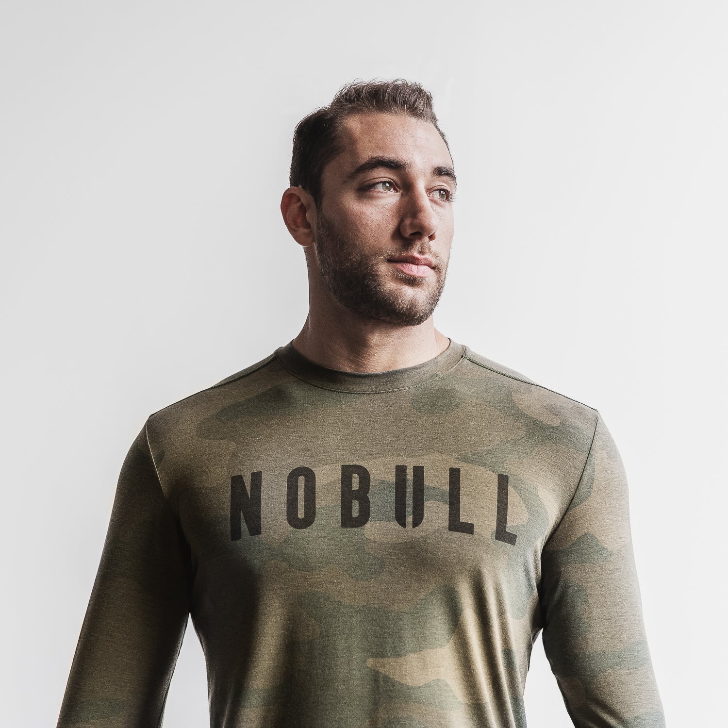 NOBULL - Men's Camo Long Sleeve Tee - Army Green Camo - Size XL